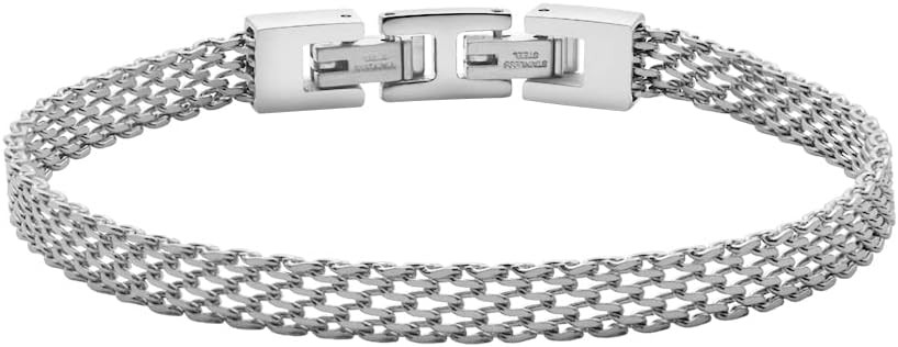 Geoffrey Beene Stainless Steel 6mm Italian Mesh Link Bracelet 8.5Inches | Amazon (US)