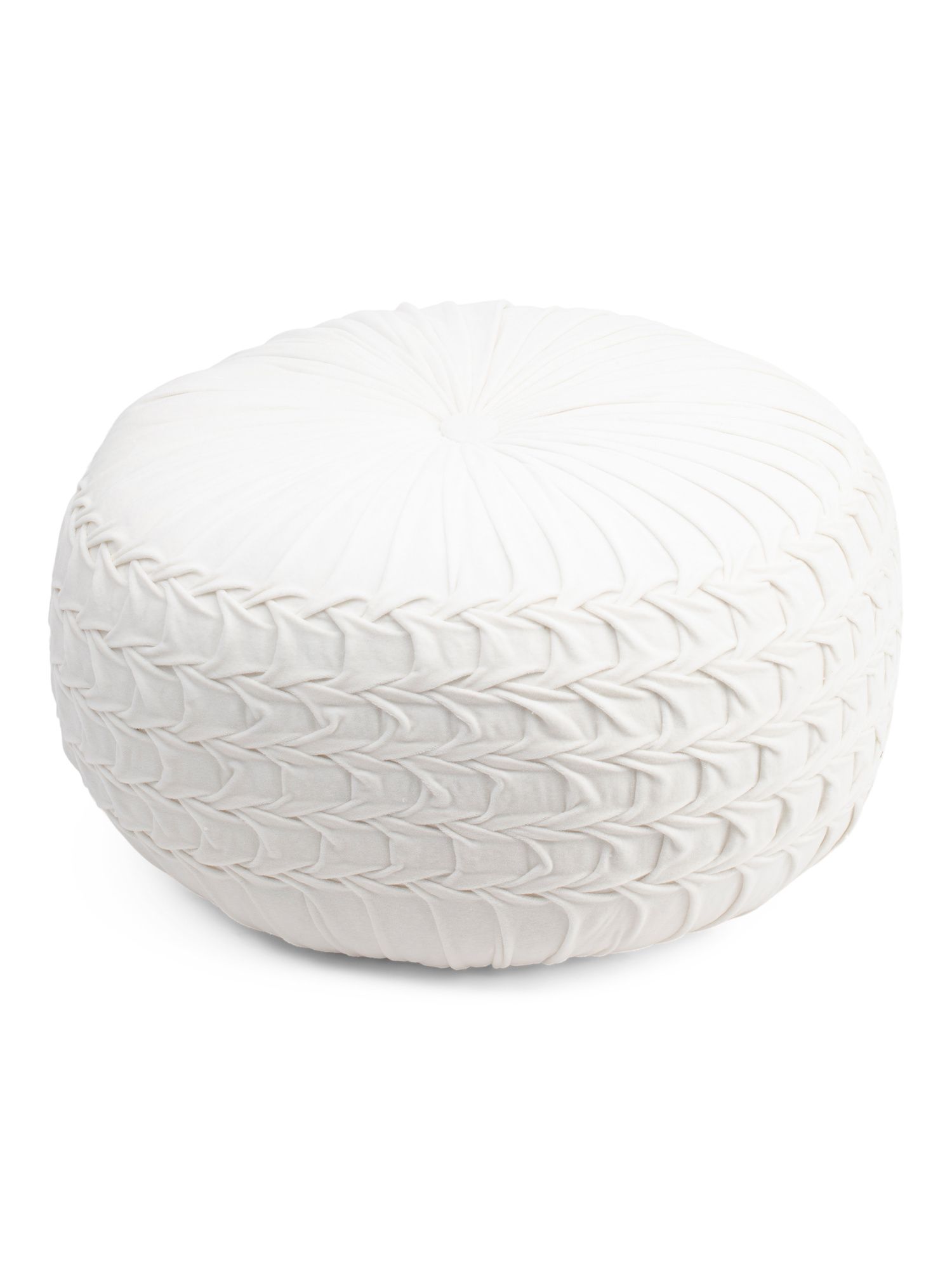 22x10 Smocked Velvet Pouf | TJ Maxx