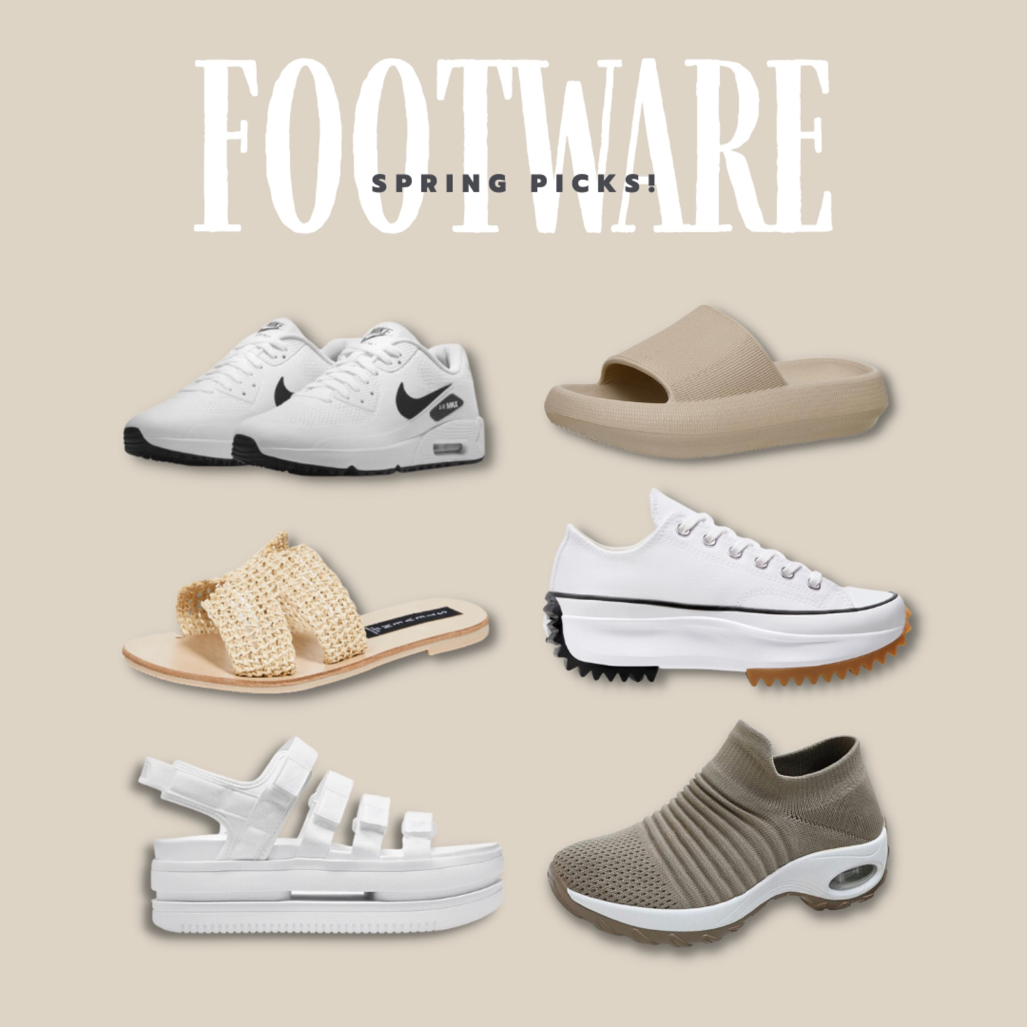 Foot ware for any occasion this spring and summer! Runners, tennis shoes, jogger, shoes, running shoes, platform, sandals, flat sandals, comfortable sandals, platform, tennis shoes. 

#LTKunder100 #LTKshoecrush #LTKstyletip