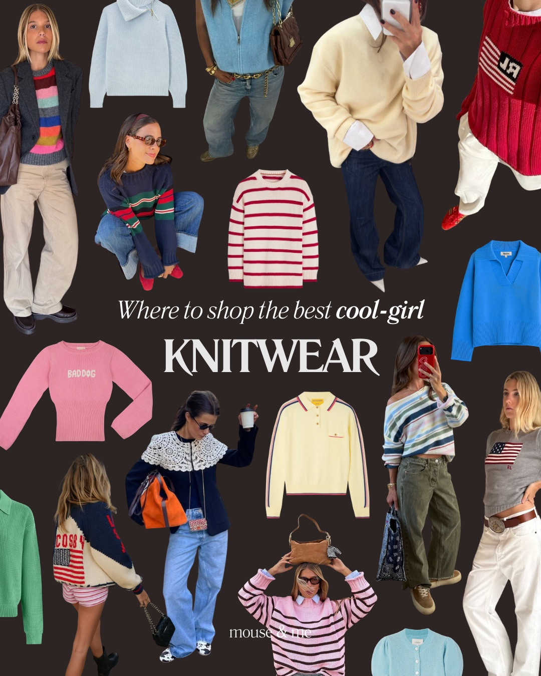 New season knitwear 🪡🌷all about the stripes & pastels, with some cute collars thrown in there. 

Which knits are you loving? 

Photo credits: @ritamontezuma @oliviatps @carrie.bankston @lillysisto @pinterest 

#knitwear #cardigan #sweater #springfashion #springknits