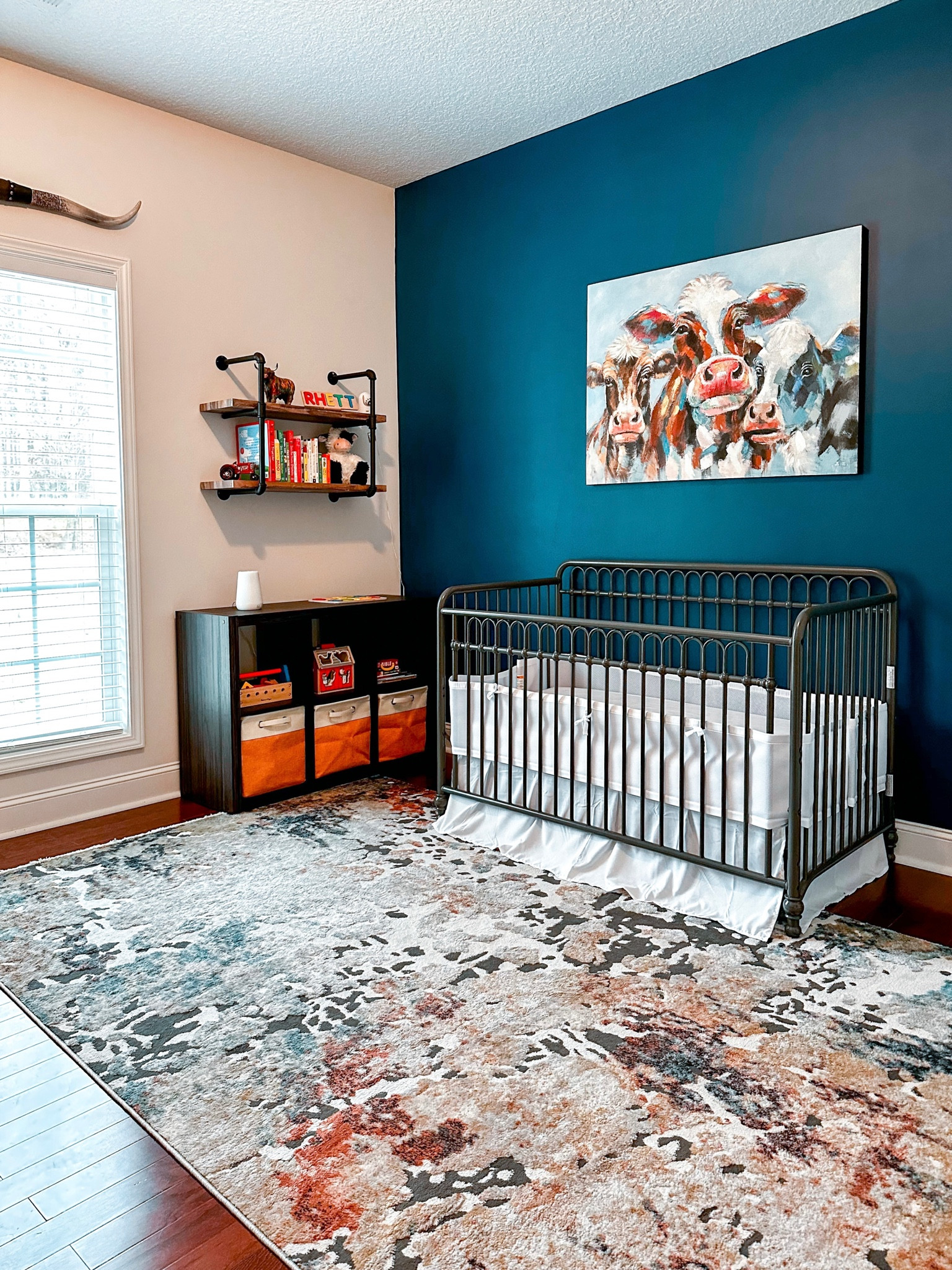 Western decor western nursery western toddler room cow canvas picture crib metal crib farmhouse nursery farmhouse rug western rug puzzle name puzzle rustic decor Kid’s room toddler room toy organization cube organizer 

#LTKkids #LTKbaby #LTKhome