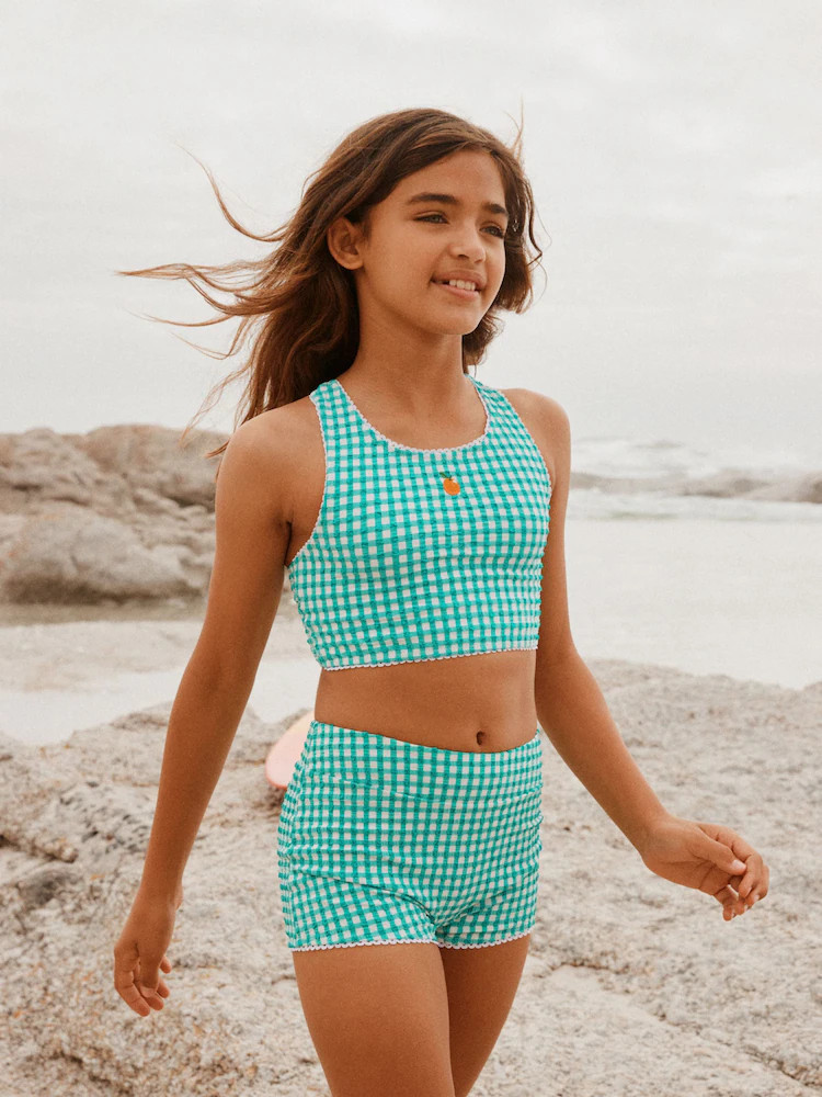 Buy Green/White Gingham Short Bikini (3-16yrs) from Next USA | Next US