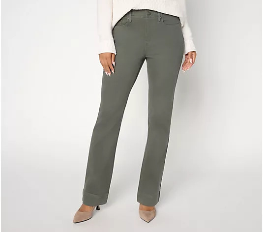 Make Your Selection: NYDJ Regular Barbara Bootcut Double Button Full Length Jeans | QVC