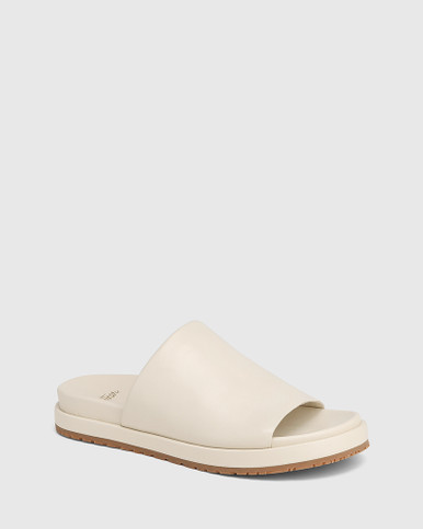 Bollie Stone White Leather Flatform Sandal | Wittner
