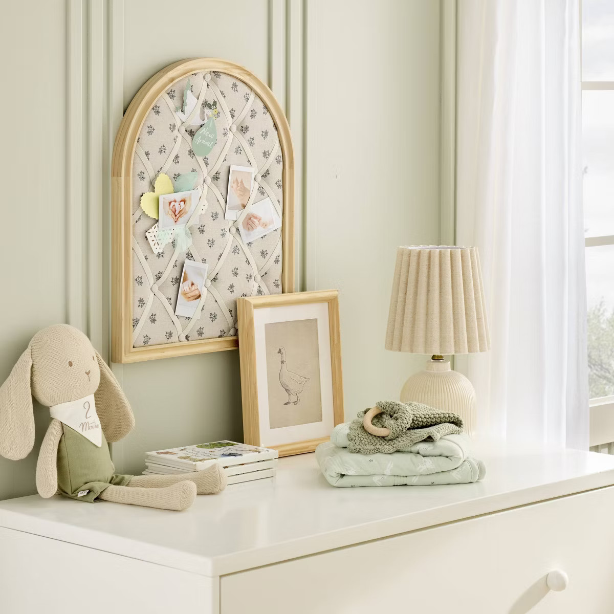 Arched 14"x18" Photo & Memory Collage Board with Patterned Fabric - Hearth & Hand™ with Magnoli... | Target