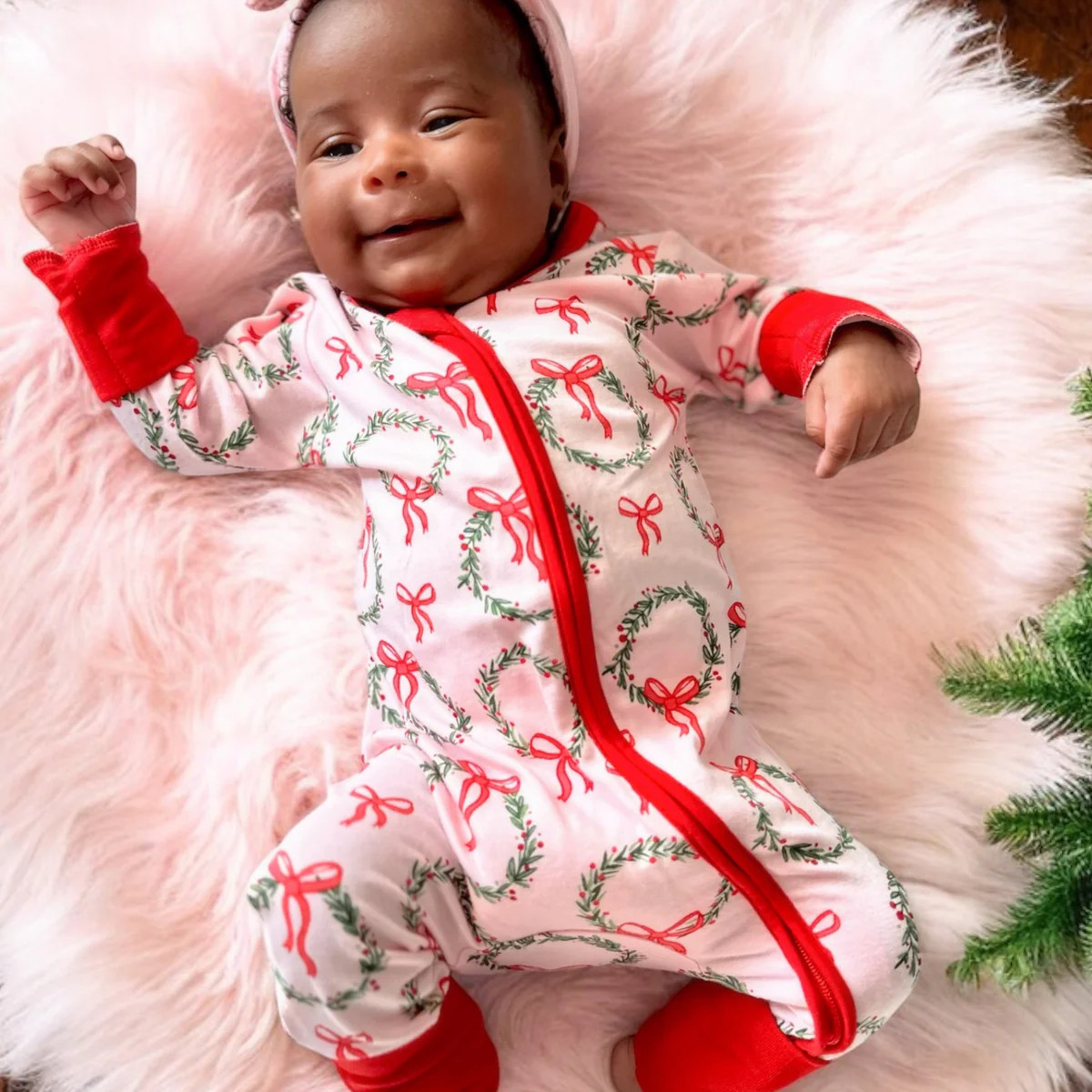 2-Way Convertible Zip Romper, Wreath Pink | SpearmintLOVE