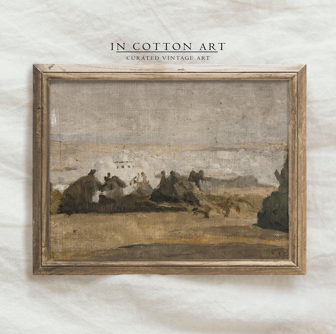 Neutral Tonal Painting PRINTABLE / Vintage Minimalist Landscape Art Print / Farmhouse Wall Decor ... | Etsy (US)