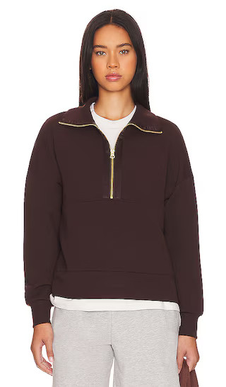 Varley Keller Half Zip Pullover in Brown. - size S | Revolve Clothing (Global)