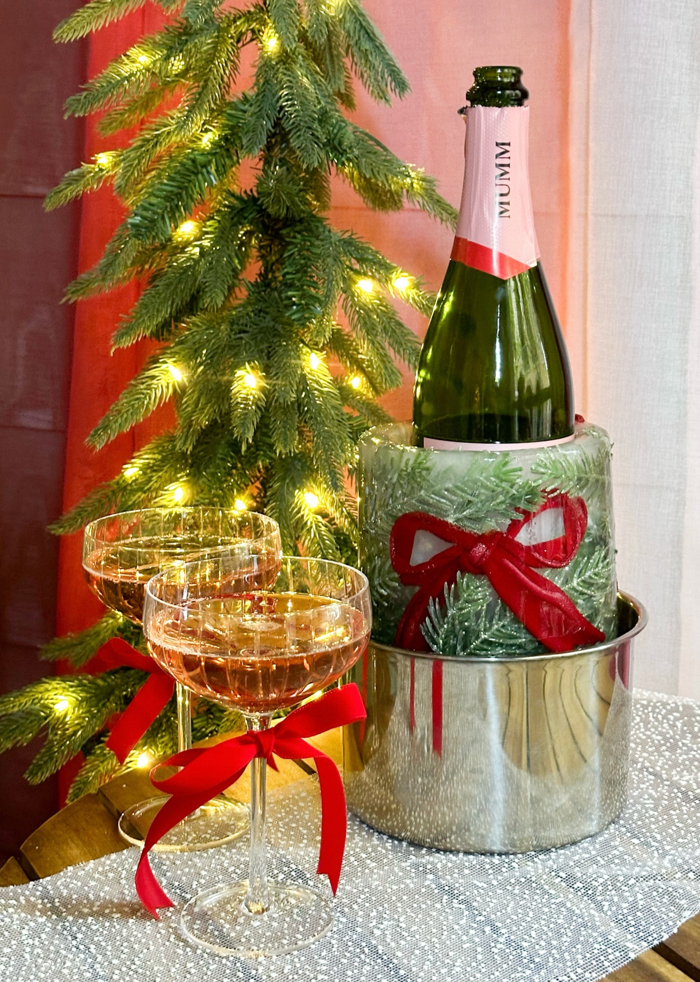 My favorite things to do every holiday is get creative with my DIY wine chiller 🎀🥂 This one was fun adding the velvet now and fake stems 🎄

#LTKHome #LTKHoliday #LTKParties