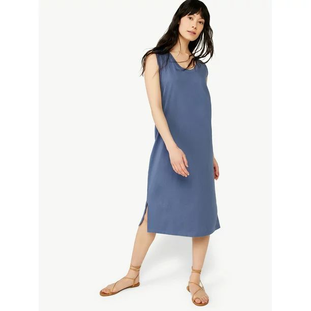 Free Assembly Women's Sleeveless U-Neck Midi Dress | Walmart (US)