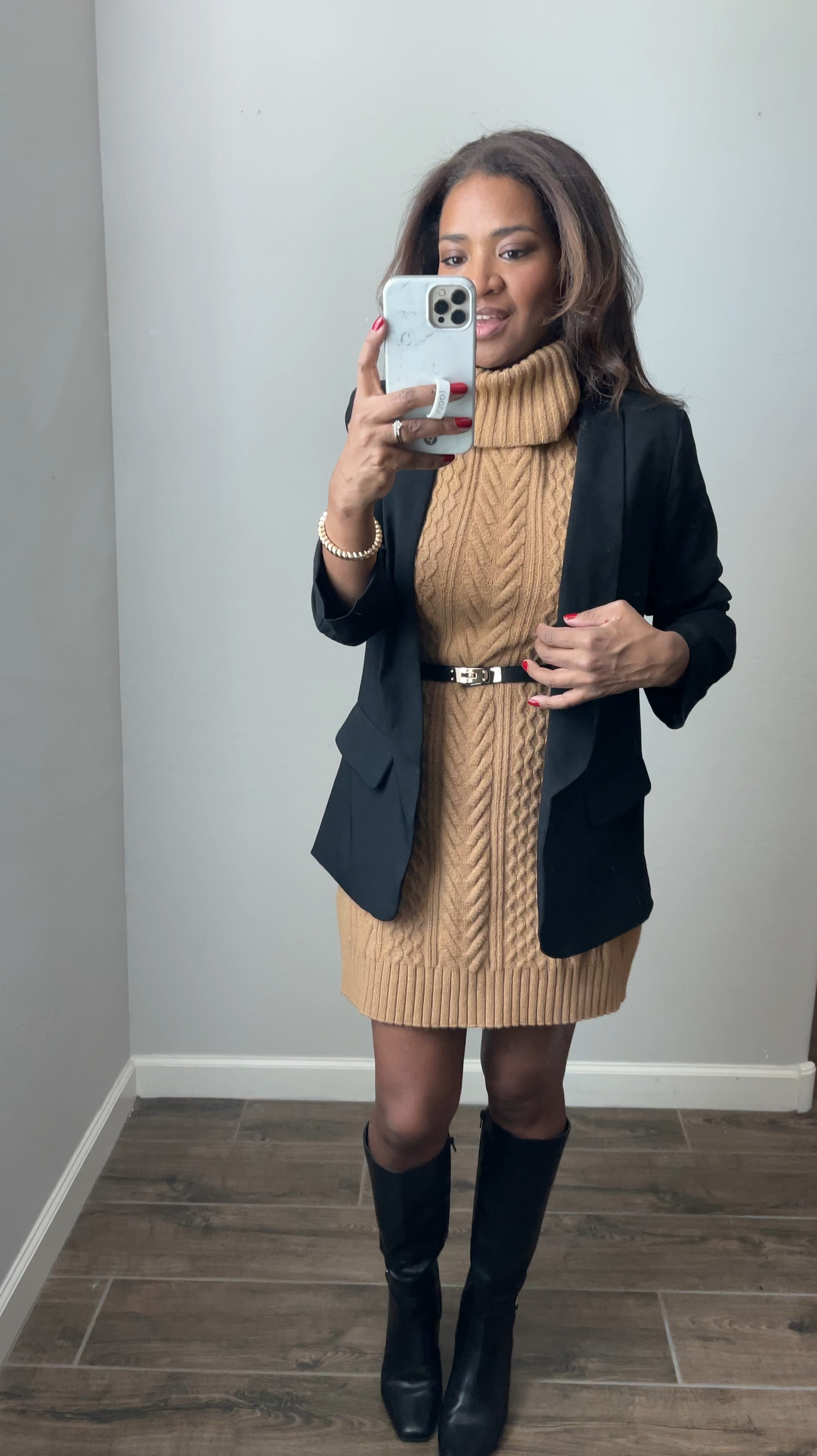 Stay TTS in sweater dress. My blazer is older but I’m linking similar ones!

#LTKStyleTip #LTKFindsUnder100 #LTKFindsUnder50