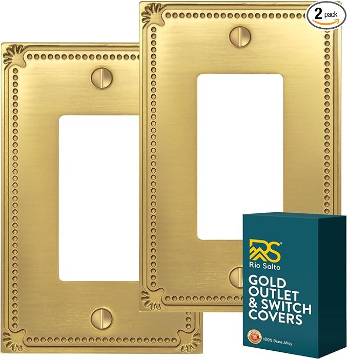 Rio Salto Sunken Pearls Gold Rocker Light Switch Wall Plate or Outlet Cover Wall Plate Decora Sin... | Amazon (US)