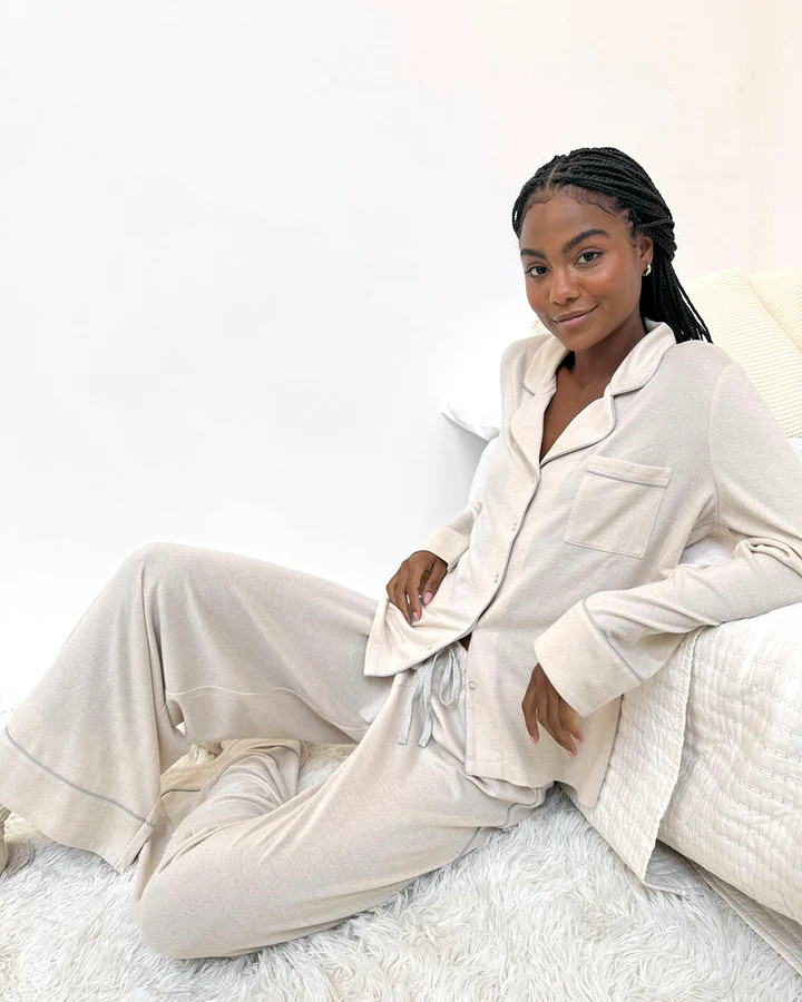 Oat Heather Flora Pillowsoft Sleep Set | Splendid