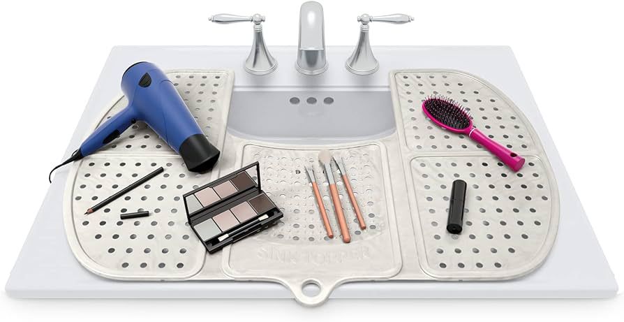Sink Topper Foldable Sink Cover - Silicone Beauty Makeup Brush Cleaning Mat - Vanity Tools Organi... | Amazon (US)