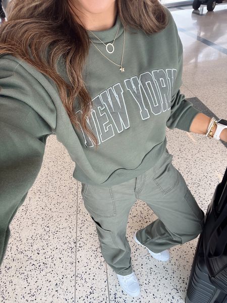 Walmart Airport OOTD ✈️ wearing a medium in the NYC sweatshirt and cargo pants, both fit tts. My lug sneakers also come in a plaid perfect for fall 🍁 wearing a size 9, fit tts

Walmart, Travel OOTD, Airport Outfit, Fall Outfit, Madison Payne

#LTKSeasonal #LTKstyletip #LTKtravel