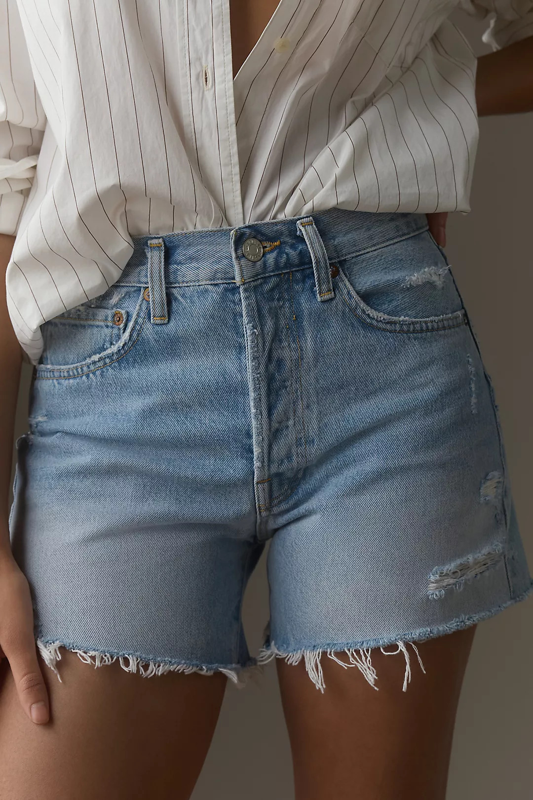 AGOLDE Parker Denim Long Shorts | Anthropologie (US)
