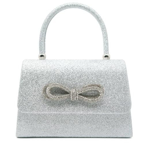 Crbeqabe Women Evening Bag Sparkly Bow Clutch Purses for Women Glitter Wedding Party Purses Rhinestone Prom Handbags | Amazon (US)