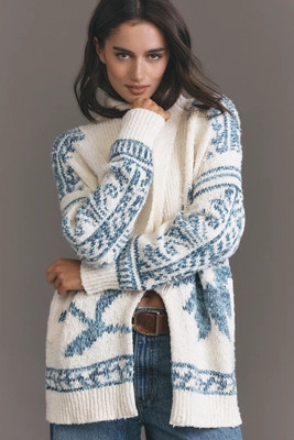 Pilcro Folded Collar Cardigan Sweater | Anthropologie (US)