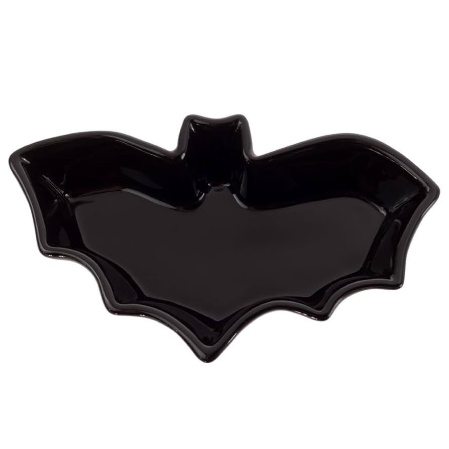 Boston International Ceramic Halloween Serving Dish -Bowl - 7.5" x 4.5", Black Bat-Shaped | Amazon (US)