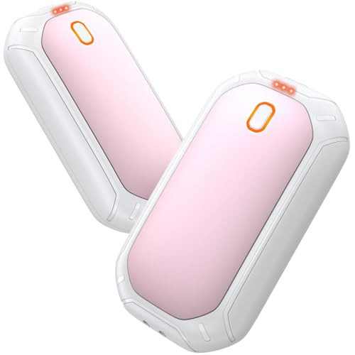 2 Pack Hand Warmers Rechargeable, 2024 New Portable Magnetic Electric Hand Warmers with 12hrs Warmth, Double-Sided Heating Pocket Size Hand Warmers for Outdoors, Camping - Pink | Amazon (US)