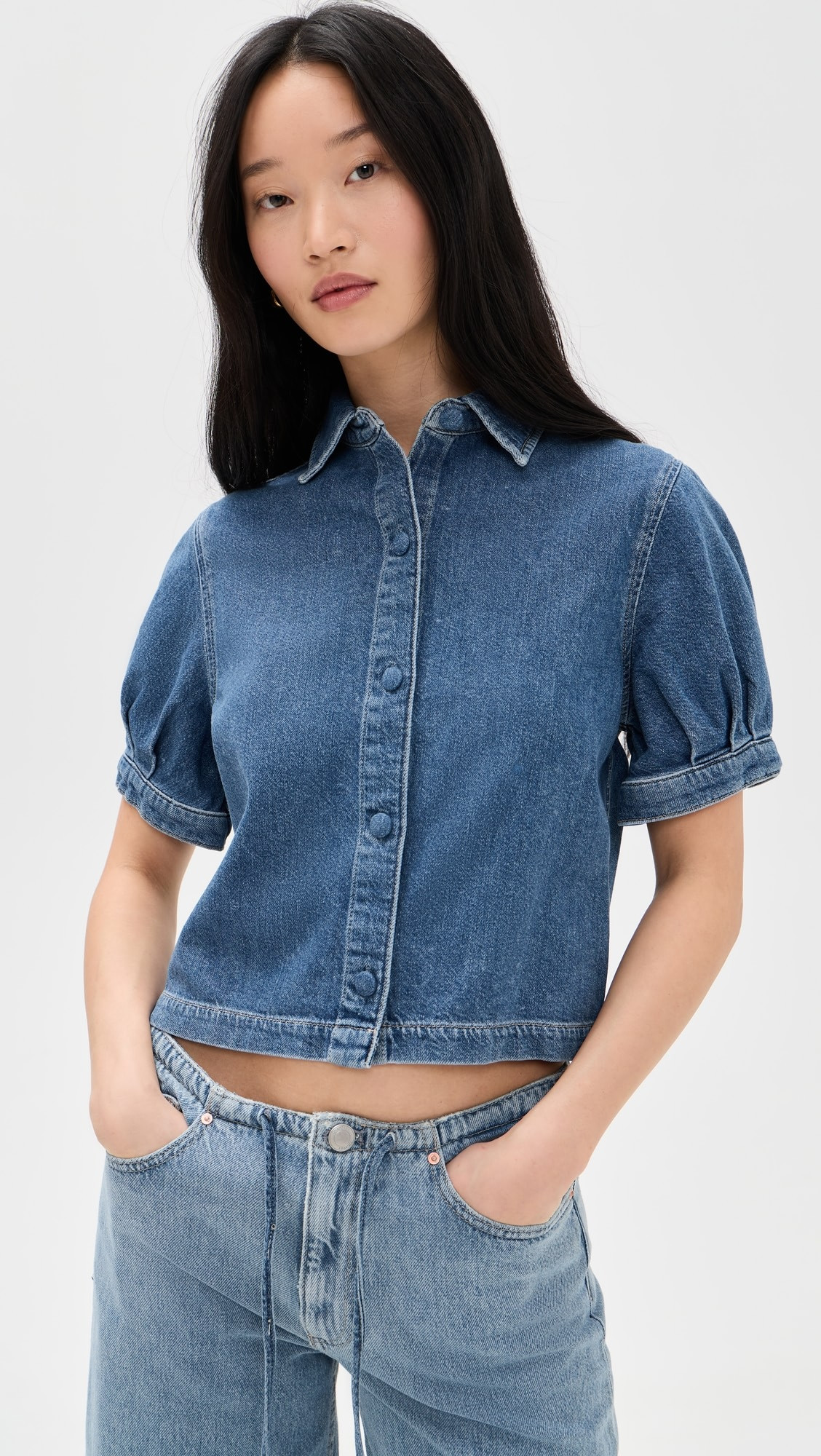 Puff Sleeve Aura Montauk Denim Shirt | Shopbop
