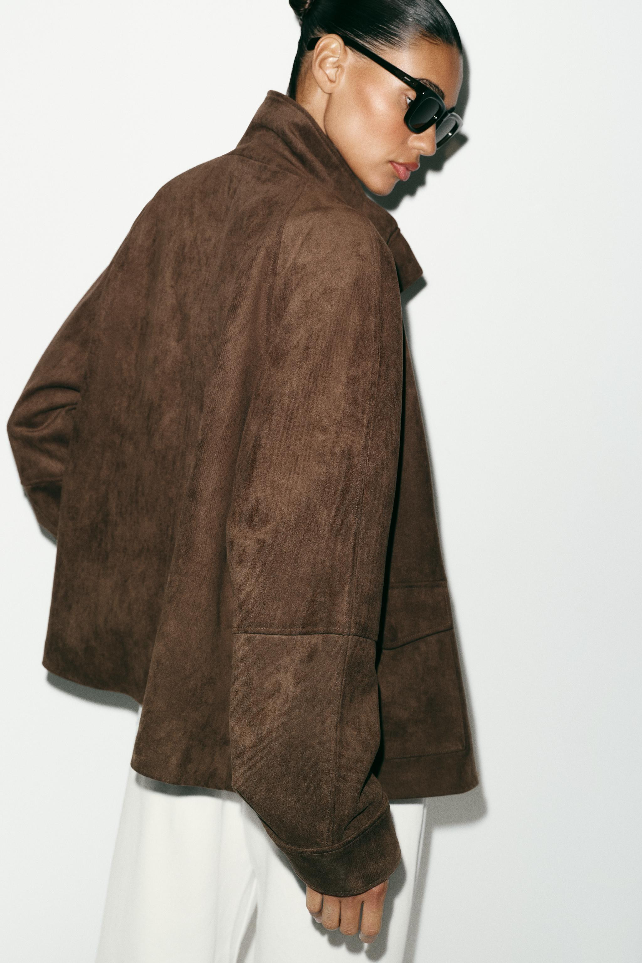 FAUX SUEDE JACKET WITH POCKETS | Zara UK