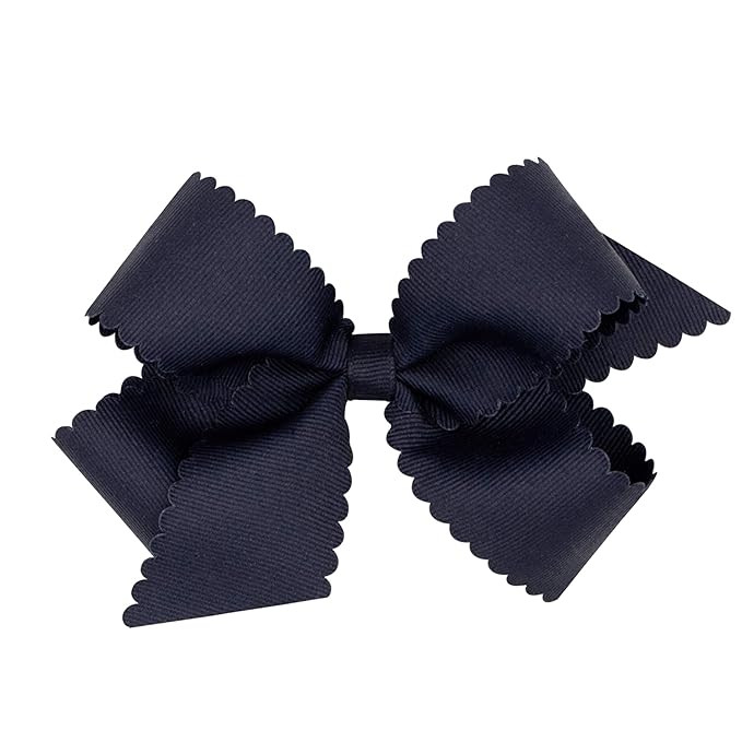 Wee Ones Girls' Classic Grosgrain Hair Bow with Scalloped Edges and Plain Wrap Center on a WeeSta... | Amazon (US)
