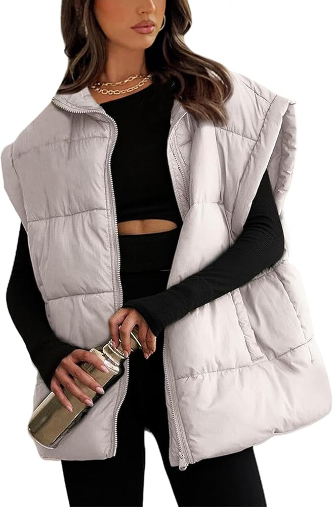 Daacee Women's Oversized Puffer Vest Lightweight Warm Sleeveless Puffy Bubble Outerwear Jackets C... | Amazon (US)