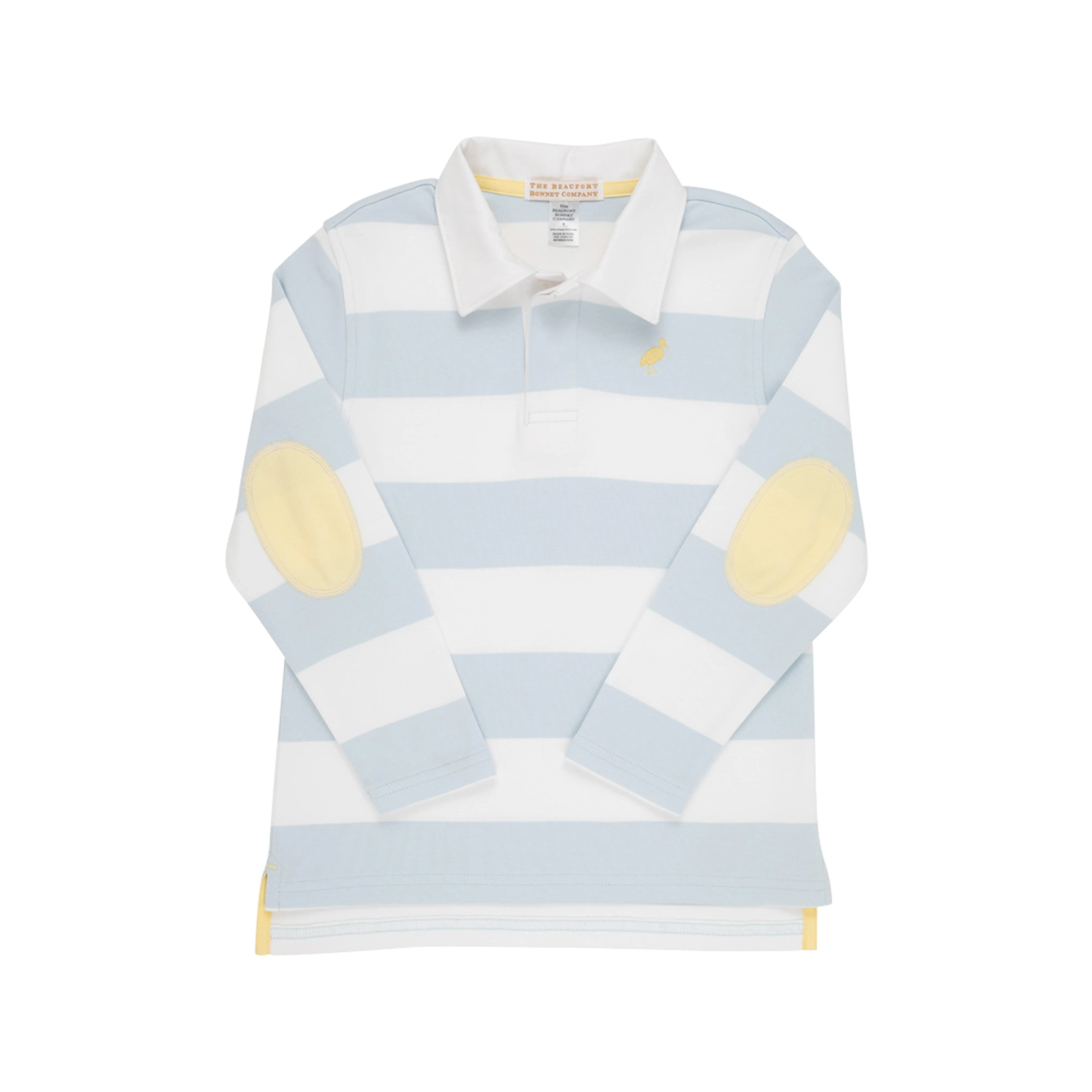 Rollins Rugby Shirt - Buckhead Blue Rugby Stripe with Bellport Butter Yellow Stork | The Beaufort Bonnet Company