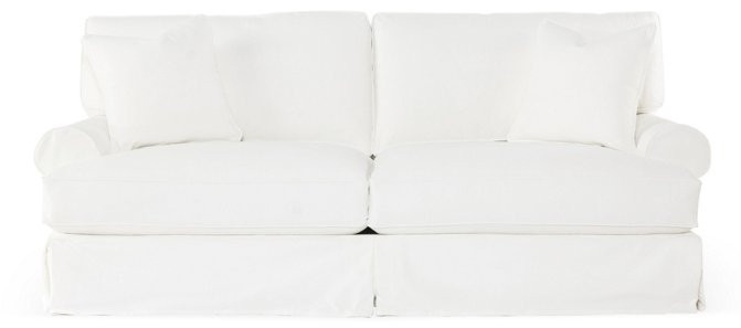 Comfy Slipcovered Sofa, White Denim | One Kings Lane