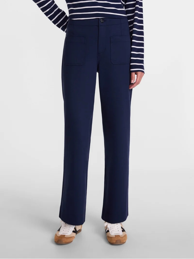Scenario Women's Patch Pocket Ponte Pant, 28" Inseam, Sizes 0-20 | Walmart (US)
