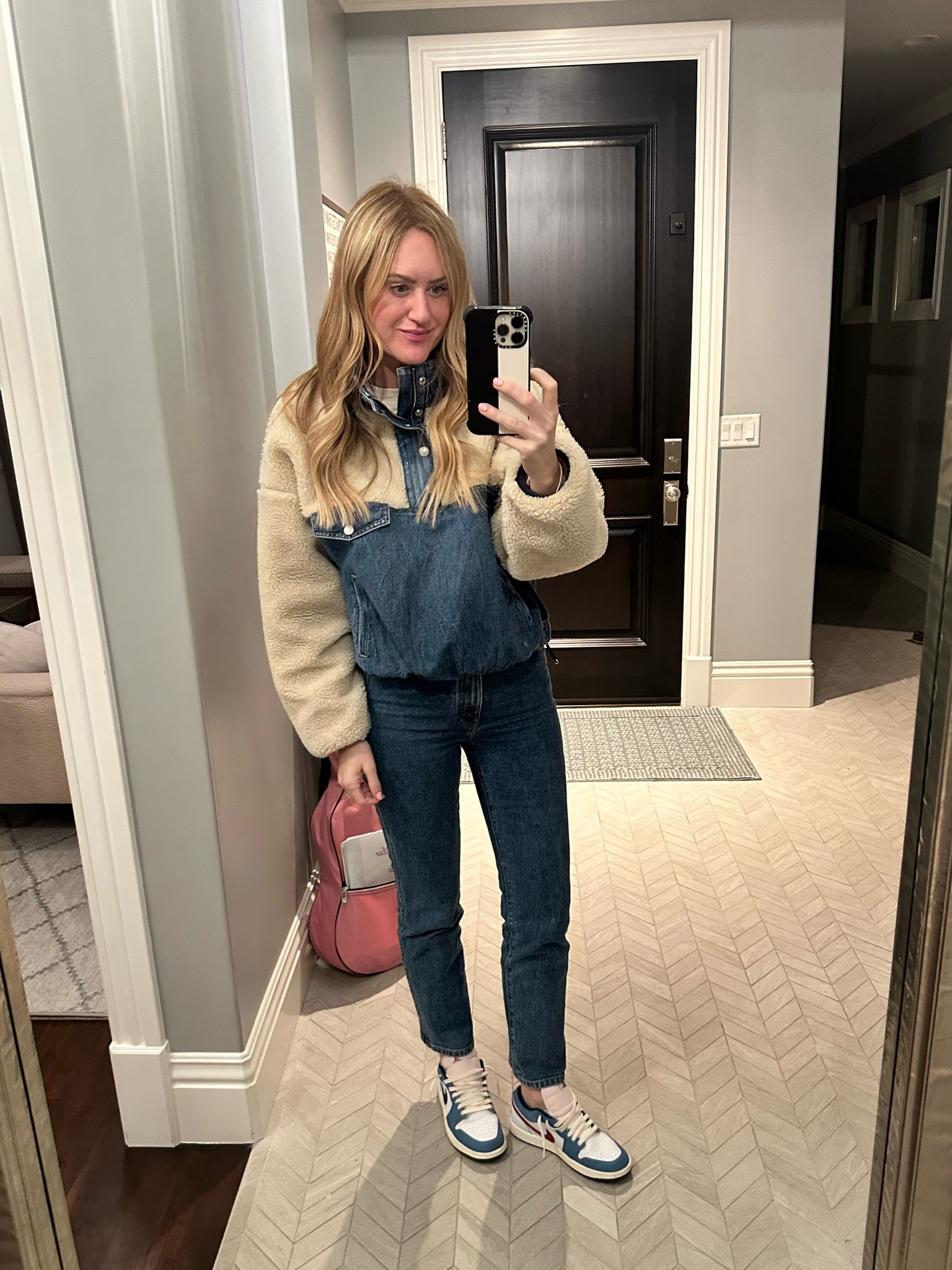 Ralph Lauren pullover wearing size medium. Khaite Abigail jeans wearing size 26