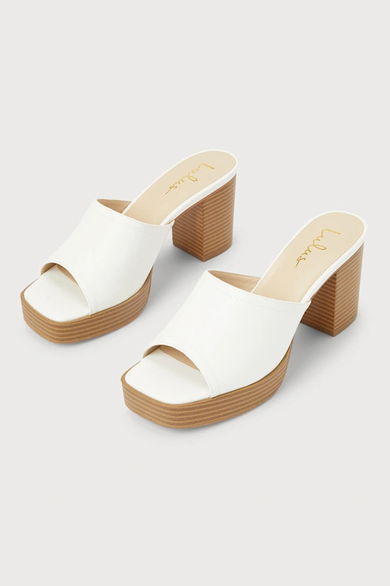 Sabris White Peep-Toe Platform Mules | Lulus (US)