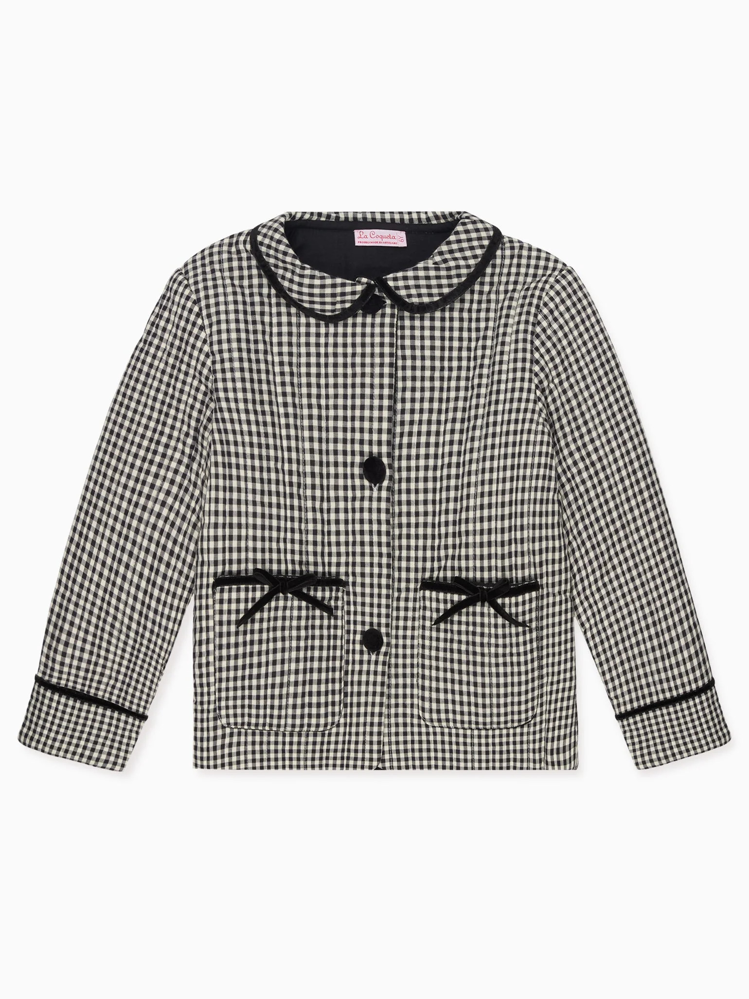 Black Gingham Gabriella Girl Jacket | La Coqueta (US)