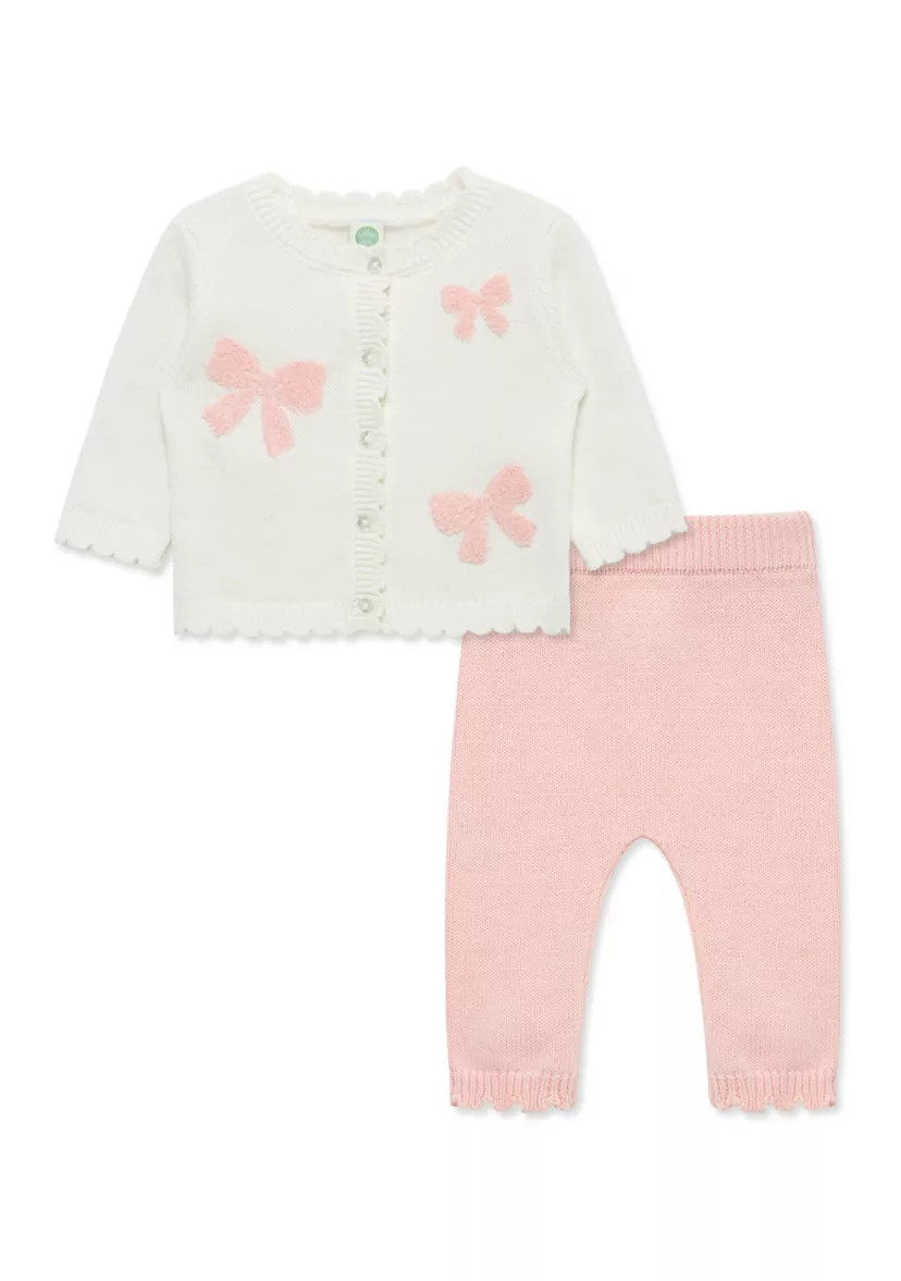 Little MeBaby Girls Bows Sweater Set | Belk