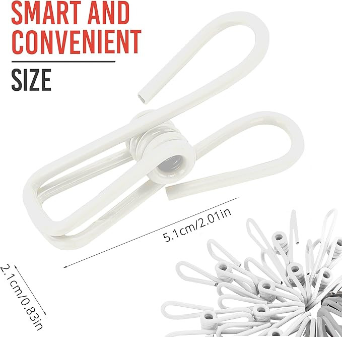 30 Pack White Chip Bag Clips for Food - PVC 2 Inch Coated Sealer for Sealing Food - Paper Holder,... | Amazon (US)