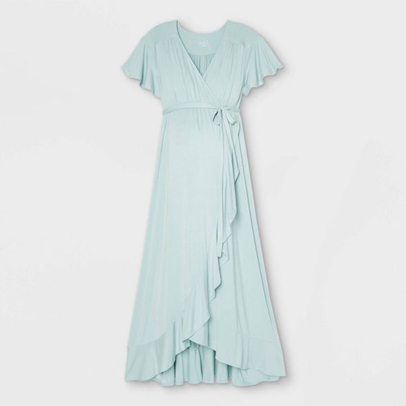 Flutter Short Sleeve Knit Wrap Maternity Dress - Isabel Maternity by Ingrid & Isabel™ | Target