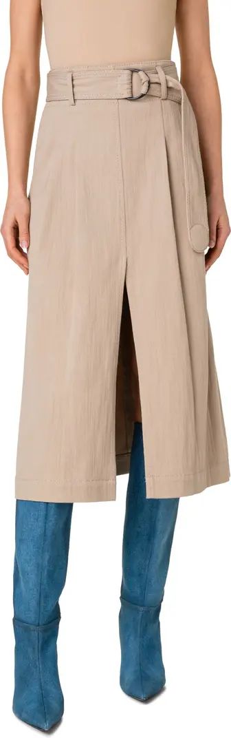 Cotton Stretch Denim A-Line Skirt | Nordstrom