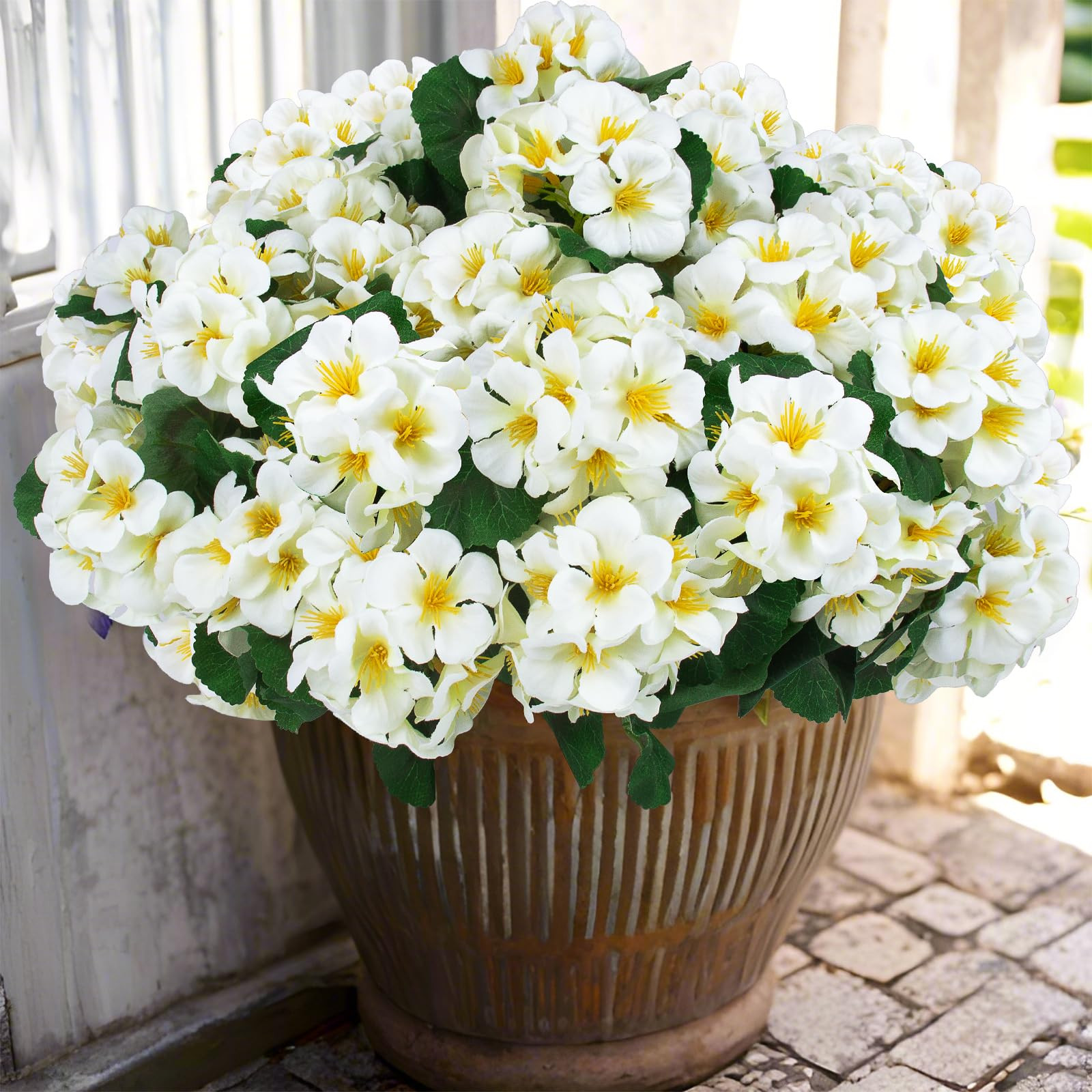 Hananona 6 Pcs Artificial Geranium Flowers for Outdoors Geranium Silk Flowers Outdoor UV Resistan... | Amazon (US)