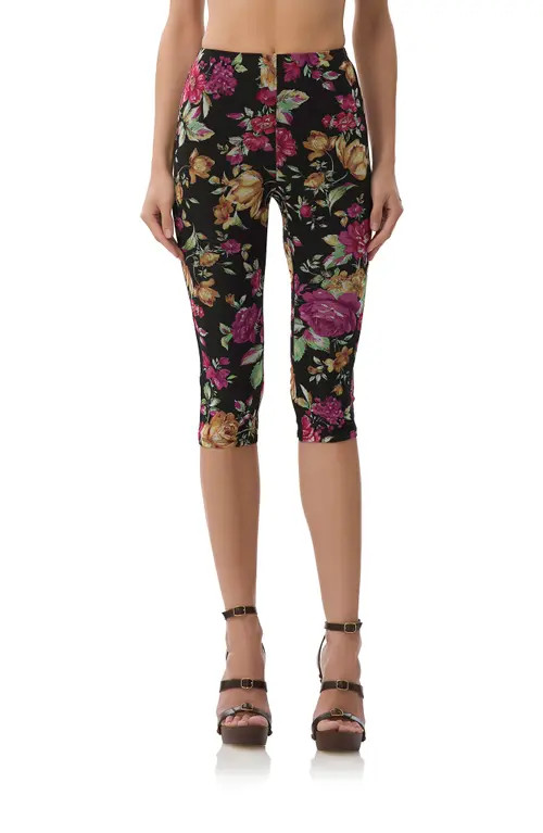 AFRM Gianna Capri Leggings in Dusted Floral at Nordstrom, Size Large | Nordstrom