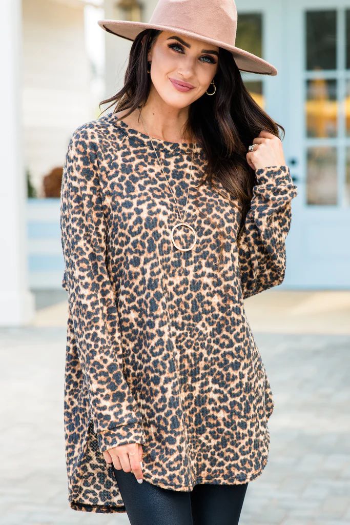Easy Like Sunday Brown Leopard Print Tunic | The Mint Julep Boutique
