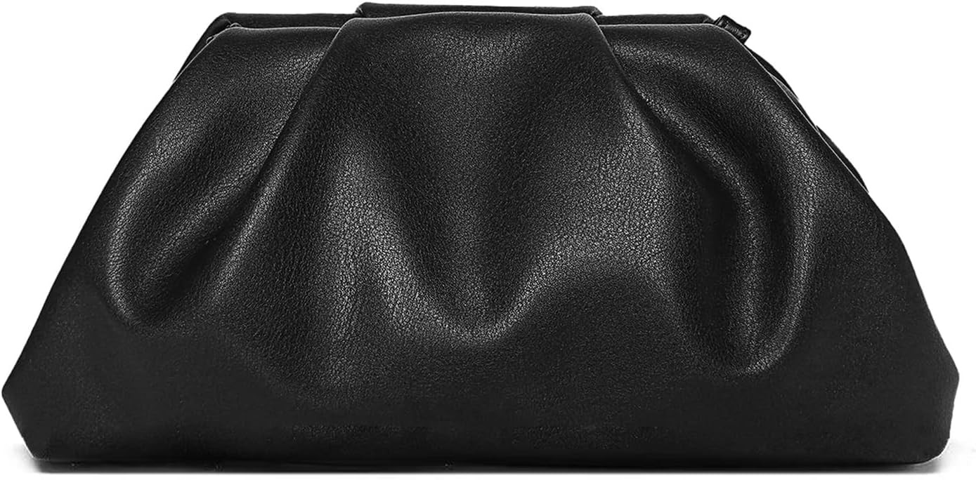 Huralona Dressy Pleated Vegan Leather Clutch Purse Bag for Women Super Chic Soft PU Evening Purse... | Amazon (US)