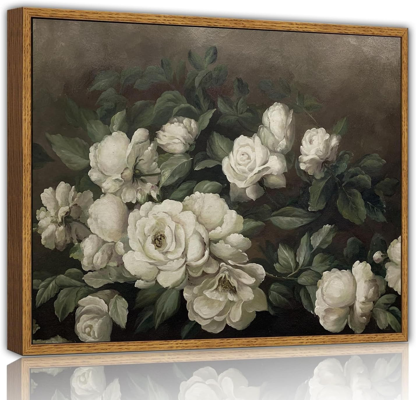 SHENIFY Vintage Landscape Framed Canvas Wall Art Rose Flower Classic Wall Prints Modern Kitchen B... | Amazon (US)