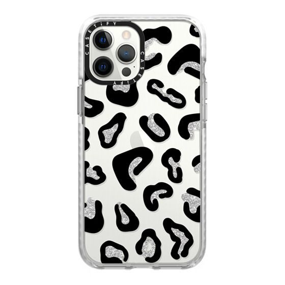 Hipster girly black silver glitter cheetah animal print | Casetify