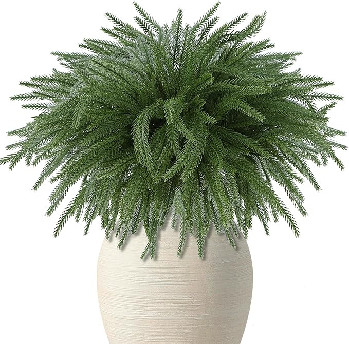 DR.DUDU 18" Norfolk Pine Stems Christmas Decor- 12 Pack Real Touch Artificial Branches for Vase F... | Amazon (US)