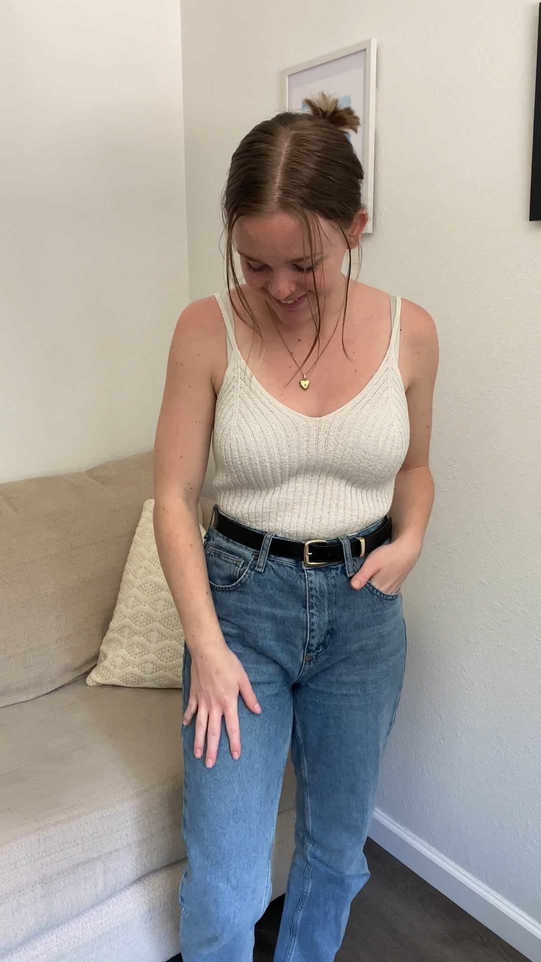 Stylish summer fit with a touch of boho- knit tank and blue jeans
•wearing 27/32 in jeans, too big around the waist so wearing the the belt

#LTKstyletip #LTKFestival #LTKSeasonal