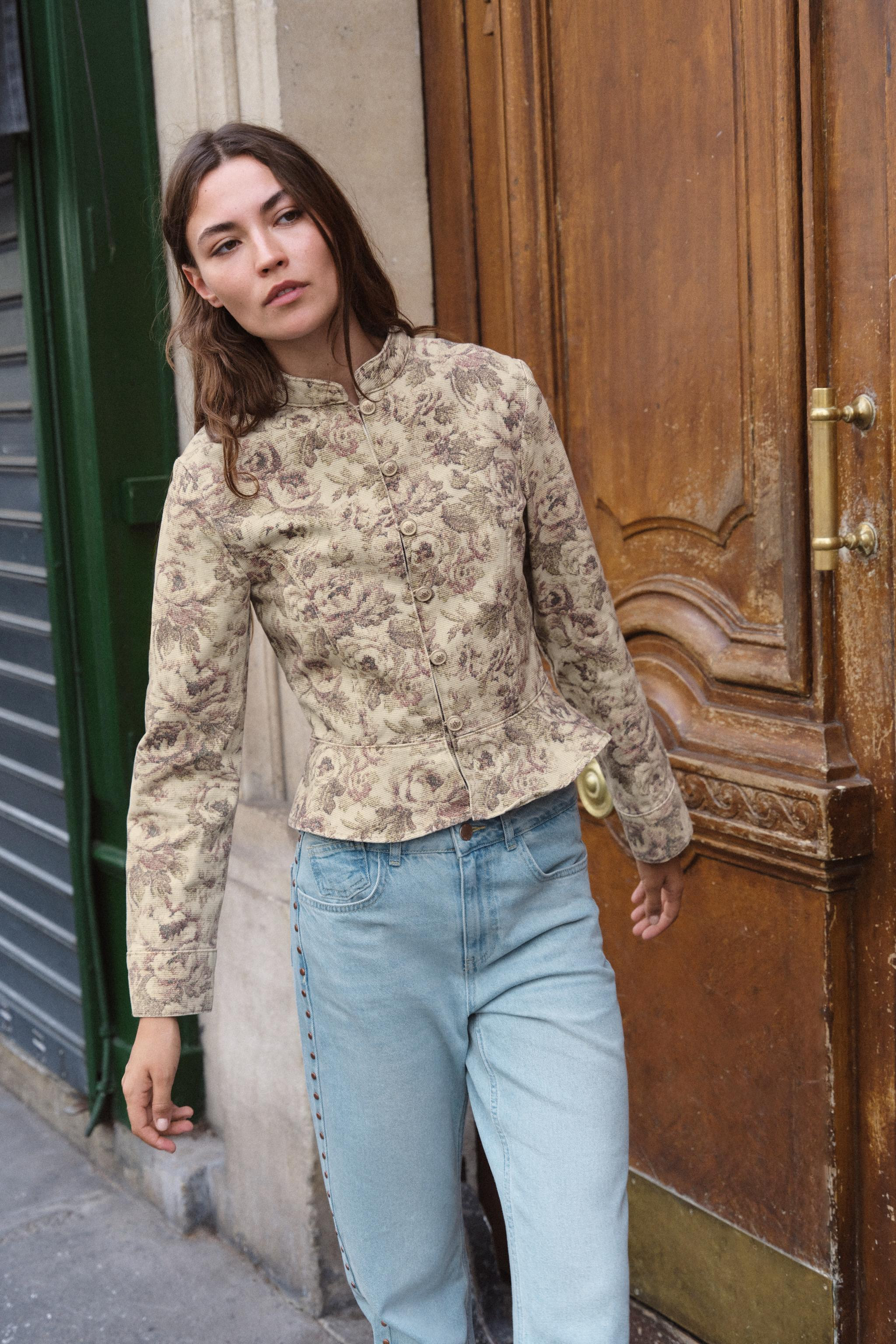 Z1975 FLORAL PRINT DENIM JACKET | Zara US