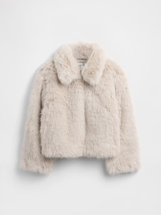 Kids Recycled Faux Fur Crop Coat | Gap (US)