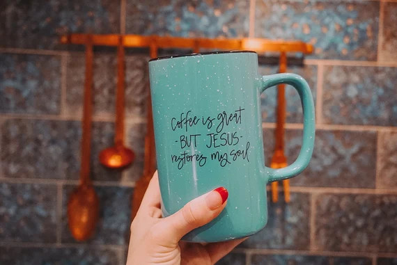 Jesus Restores My Soul Mug  16 Oz Sea Foam Campfire Mug  | Etsy | Etsy (US)