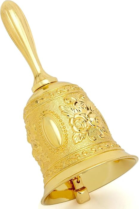 DomeStar Golden Hand Bell, Engraved Wedding, School, Christmas, Alarm and Bedridden Bell | Amazon (US)
